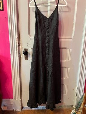 Vintage Betsy Johnson linen maxi dress size P with flaw